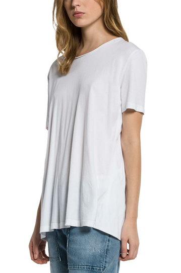 Replay back-slit T-shirt white