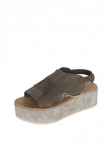 Arpyes Anemone leather platform sandals taupe