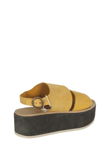 Arpyes Iris δερμάτινα δίπατα σανδάλια κίτρινα