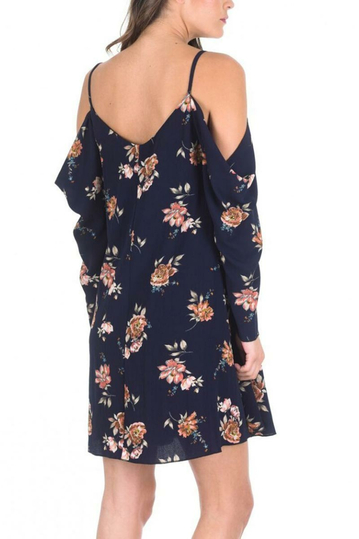 AX Paris έξωμο swing φόρεμα εμπριμέ μπλε