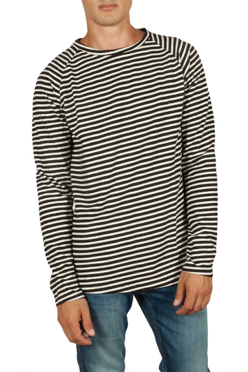 French Kick Ice raglan sweatshirt white-blue stripes