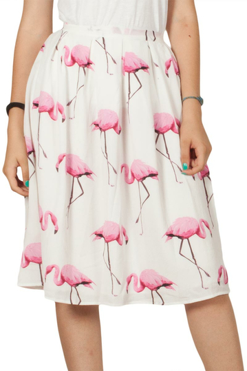 Migle + me Flamingos pleated skirt