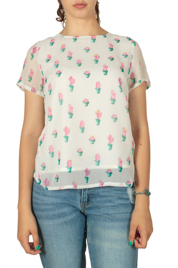 Migle + me Pink cactus wrap back top