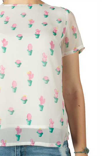 Migle + me Pink cactus τοπ με κρουαζέ πλάτη