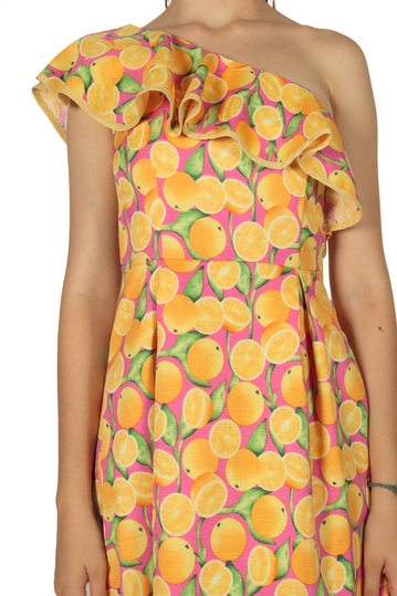 Migle + me Oranges μίνι φόρεμα με έναν ώμο