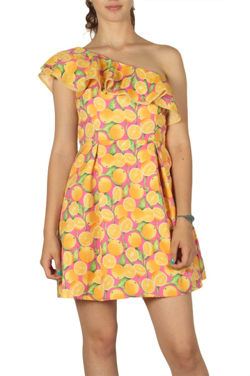 Migle + me Oranges μίνι φόρεμα με έναν ώμο