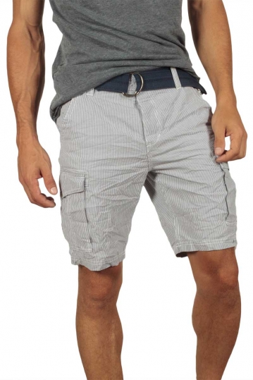 Men's striped cargo shorts grey