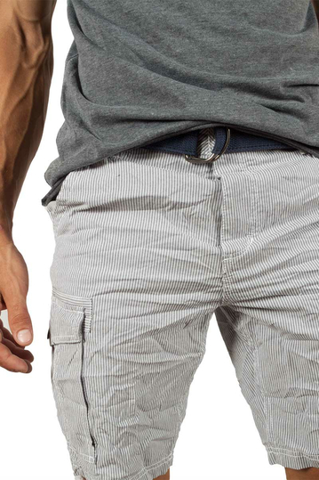 Ανδρική cargo βερμούδα γκρι ριγέ