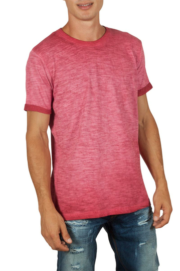 Men's longline t-shirt red melange