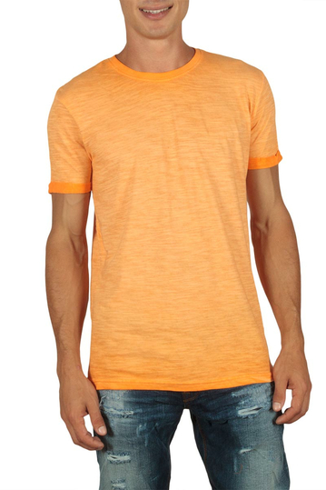 Men's longline t-shirt orange melange