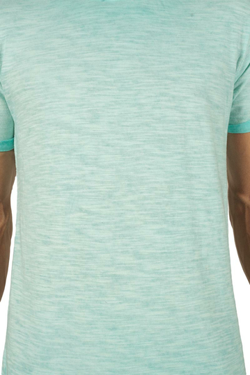 Ανδρικό longline t-shirt παστέλ τυρκουάζ μελανζέ