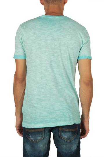 Ανδρικό longline t-shirt παστέλ τυρκουάζ μελανζέ