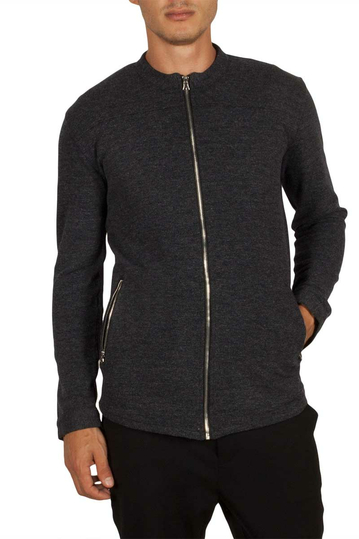 Anerkjendt Dag zipper shirt granit grey melange