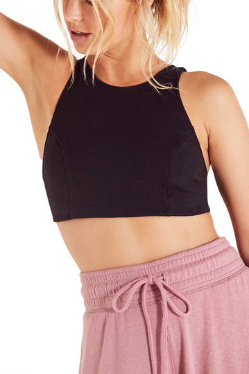 Free People Lua ribbed bra black