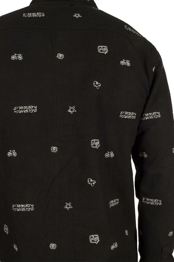 Anerkjendt Konrad πουκάμισο μαύρο με κέντημα