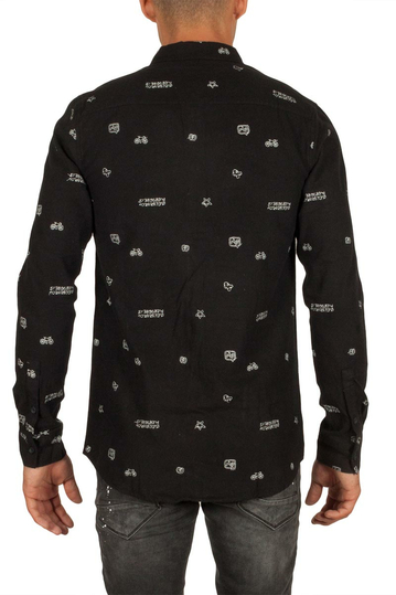 Anerkjendt Konrad πουκάμισο μαύρο με κέντημα