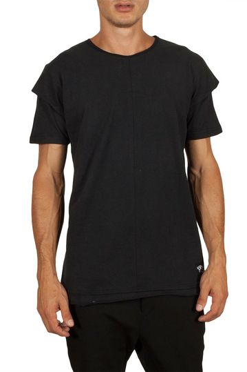 Oyet ανδρικό longline T-shirt μαύρο