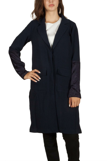 Soft Rebels Diamant long jacket navy