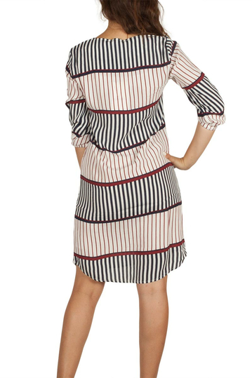 Soft Rebels Lilly ριγέ φόρεμα λευκό-μπλε-μπορντό