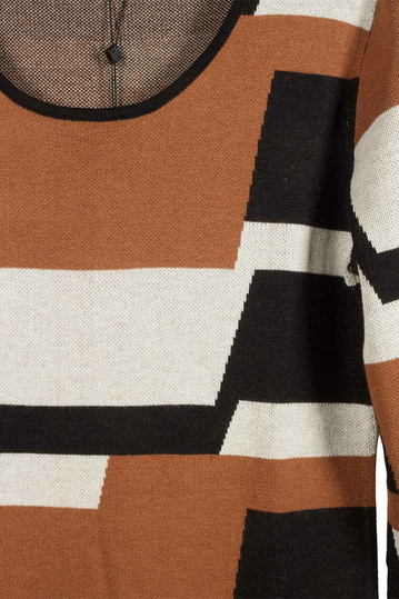 Soft Rebels Rosemary πλεκτό φόρεμα καφέ-μαύρο