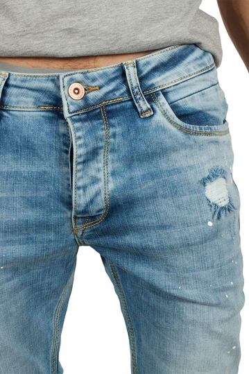Ανδρικό jeans ανοιχτό μπλε με σκισίματα