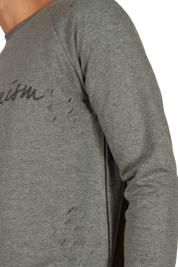 Humanism φούτερ με σκισίματα γκρι μελανζέ