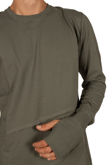 Humanism μακρυμάνικη μπλούζα χακί