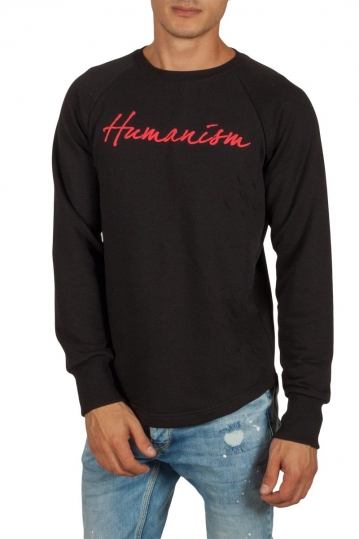 Humanism sweatshirt with rips black