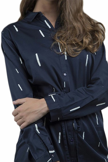 Thinking Mu Sticks ful φόρεμα μπλε