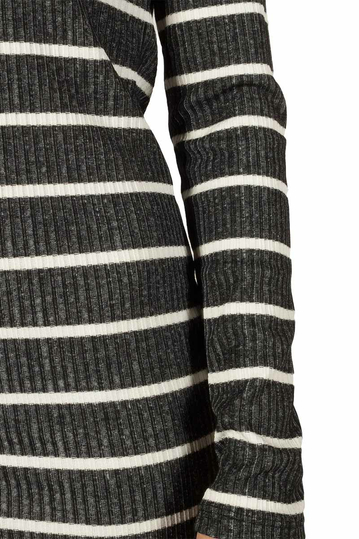 LTB Noyewo ριγέ φόρεμα μαύρο μελανζέ-εκρού