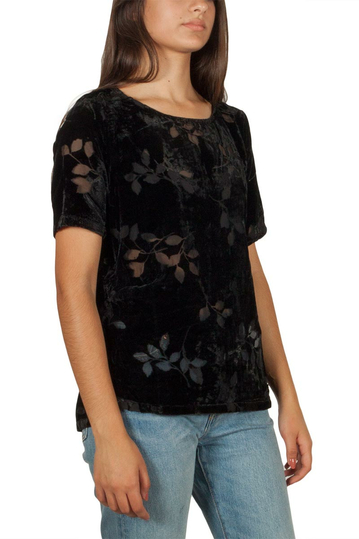 Minimum Juta βελουτέ μπλούζα μαύρη