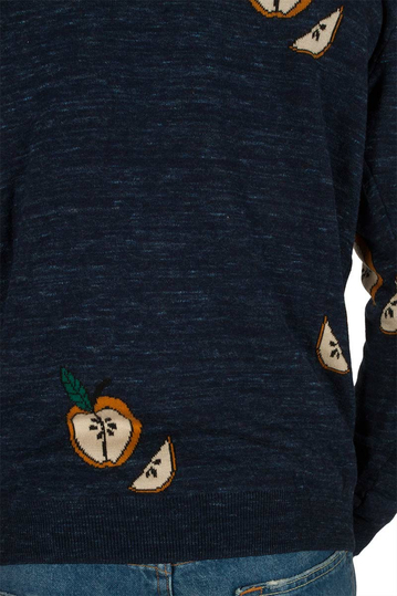 Minimum Moxham ζακάρ πουλόβερ μπλε μελανζέ