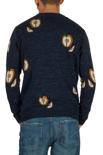 Minimum Moxham ζακάρ πουλόβερ μπλε μελανζέ