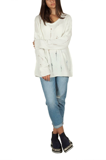 Baraaka Acore πουλόβερ εκρού με τρύπες