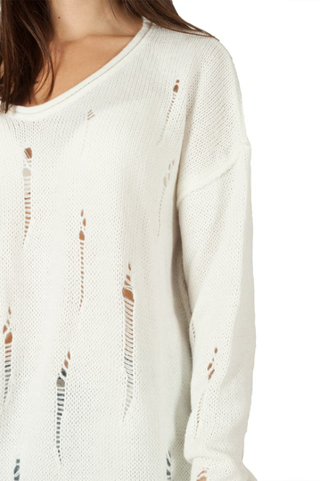 Baraaka Acore πουλόβερ εκρού με τρύπες