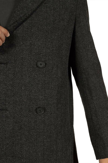 Nines Neston σταυρωτό ημίπαλτο ανθρακί