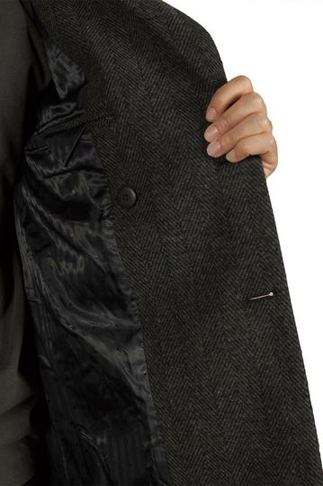 Nines Neston σταυρωτό ημίπαλτο ανθρακί