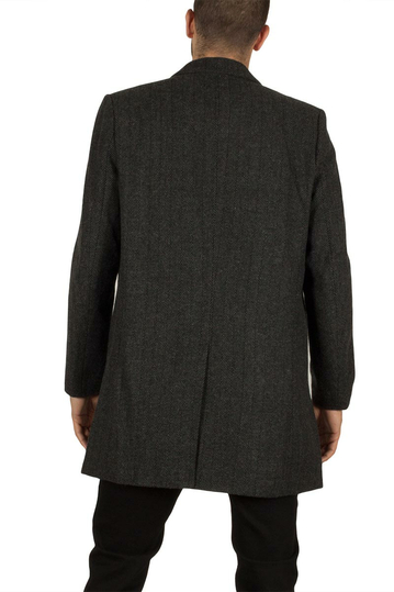 Nines Neston σταυρωτό ημίπαλτο ανθρακί