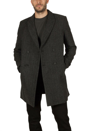 Nines Neston σταυρωτό ημίπαλτο ανθρακί