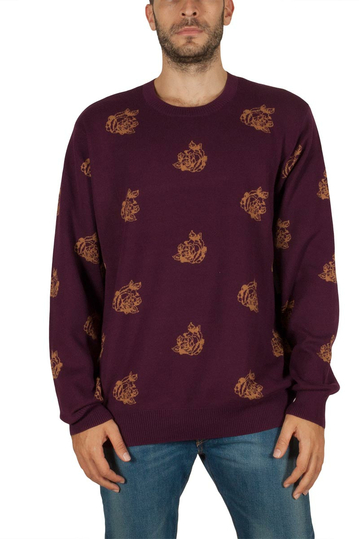 Obey Shepard rose men's sweater eggplant