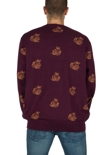 Obey Shepard rose ανδρικό πουλόβερ μελιτζανί