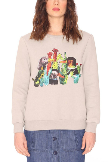 Pepaloves Duck & cactus sweatshirt grey