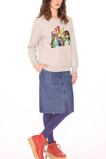 Pepaloves Duck & cactus sweatshirt grey