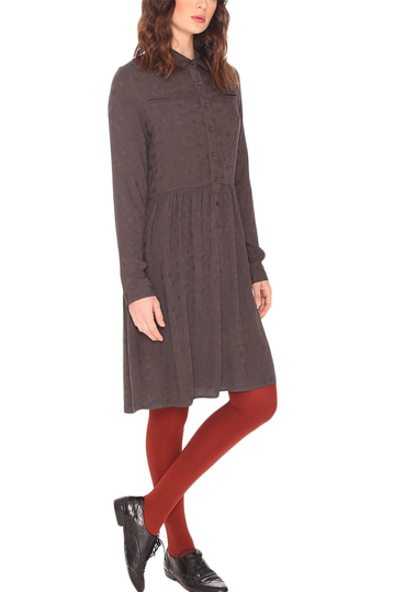 Pepaloves Silvana long sleeve dress charcoal