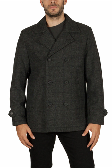 Tokyo Laundry Alaska pea coat in grey check