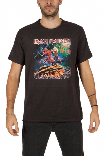 Amplified Iron Maiden Run to the hills t-shirt ανθρακί