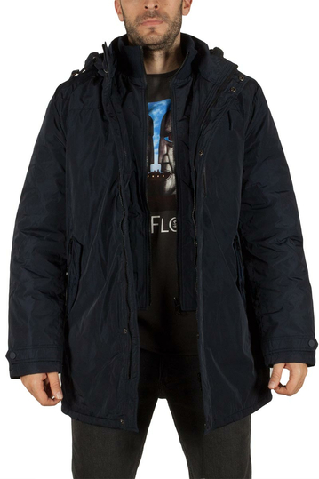 Ανδρικό παρκά μπλε με κουκούλα