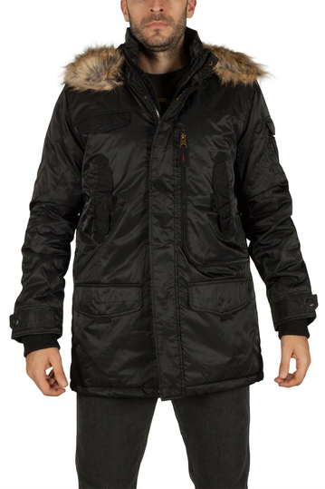 Men's hooded parka black