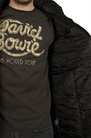 Ανδρικό παρκά μαύρο με κουκούλα