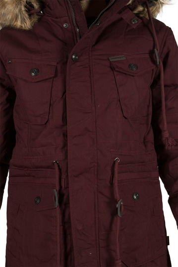 Ανδρικό παρκά μπορντό με κουκούλα